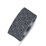 Oxidized Cross Band Faith Ring