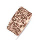 Oxidized Cross Band Faith Ring
