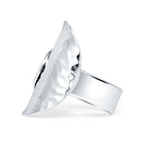 Hammered Spiral Saddle Ring