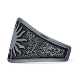 Oxidized Sunbeam Band Sun Ring