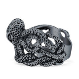 Oxidized Octopus Ring