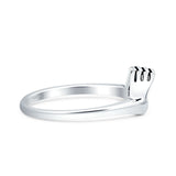 Heart Hands Ring Oxidized 925 Sterling Silver Wholesale