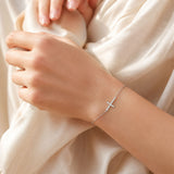 Sideways Cross CZ Bracelet