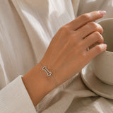 Dog Bone CZ Adjustable Bracelet