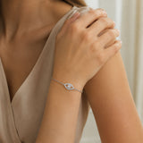 Evil Eye CZ Adjustable Bracelet 