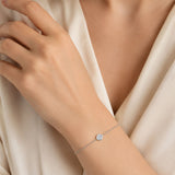 Round CZ Rolo Chain Bracelet