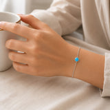 Round Blue Opal Adjustable Bracelet 