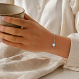 Round Larimar Adjustable Bracelet 