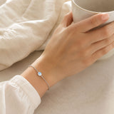 Round Moonstone Adjustable Bracelet 