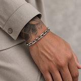 Beveled Edge Long Link Chain Bracelet
