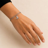 Octopus CZ Charm Double Layer Bracelet 925 Sterling Silver Wholesale