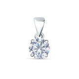 Cubic Zirconia Round Pendant 925 Sterling Silver
