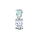 & Oval CZ Solitaire Pendant