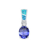 Opal & Oval Tanzanite CZ Pendant