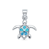Sea Turtle & Plumeria Pendant