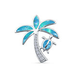 Palm Tree Sea Turtle Pendant