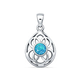 Floral Celtic Teardrop Pendant