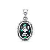 Menorah Oval Pendant