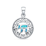 Chai Symbol Round Pendant