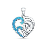 Dolphin Heart Wave Pendant