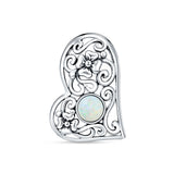 Floral Swirl Heart Pendant