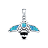 Blue Opal & Black Onyx Honey Bee Pendant