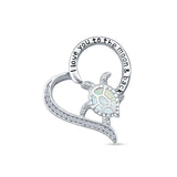 Turtle & Heart Pendant