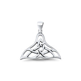 Celtic Triquetra Knot Whale Tail Pendant
