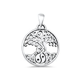 Tree of Life Yin Yang Round Pendant