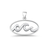Ocean Wave Oval Pendant