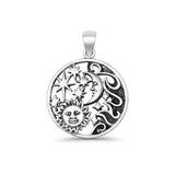 Sun Moon Stars Round Pendant