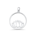 Lotus Flower Round Pendant