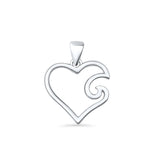 Heart Ocean Wave Pendant