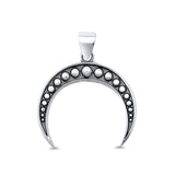 Crescent Moon Beaded Pendant
