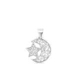 Moon & Star Filigree Pendant