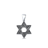 Star of David Pendant Oxidized 925 Sterling Silver Wholesale