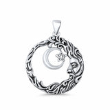  Wicca, Star & Moon Pendant