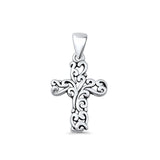  Floral Cross Filigree Pendant