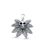 Marijuana Leaf Skull Pendant