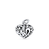 Filigree Scroll Heart Pendant