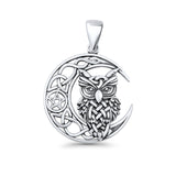 Celtic Owl Moon Pentacle Pendant