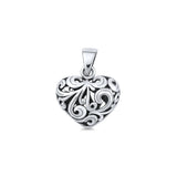 Filigree Scroll Heart Pendant