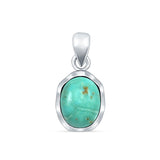 Oval Turquoise Solitaire Pendant