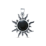 Round Black Onyx Sun Pendant