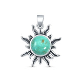 Round Turquoise Sun Pendant