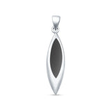 Marquise Black Onyx Solitaire Pendant