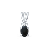 Oval Black Onyx Solitaire Pendant