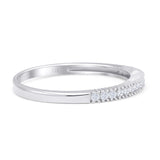 Minimalist Half Eternity Wedding Band