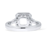 14K White Gold 0.24ct Halo Cushion 10mm Semi Mount Diamond Ring Wholesale