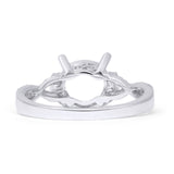 Round Split Shank Twisted Diamond Ring